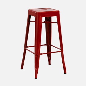 Cruzcampo Red Metal Stool - Mid-height