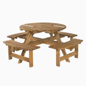 Heineken Round Picnic Table - Natural