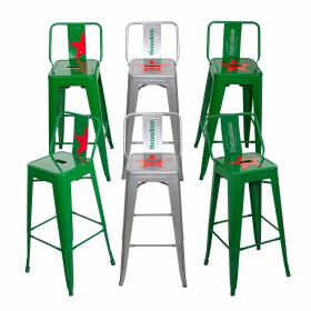 Set of 6x Heineken Metal Poseur Chairs